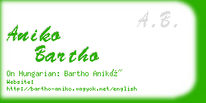 aniko bartho business card